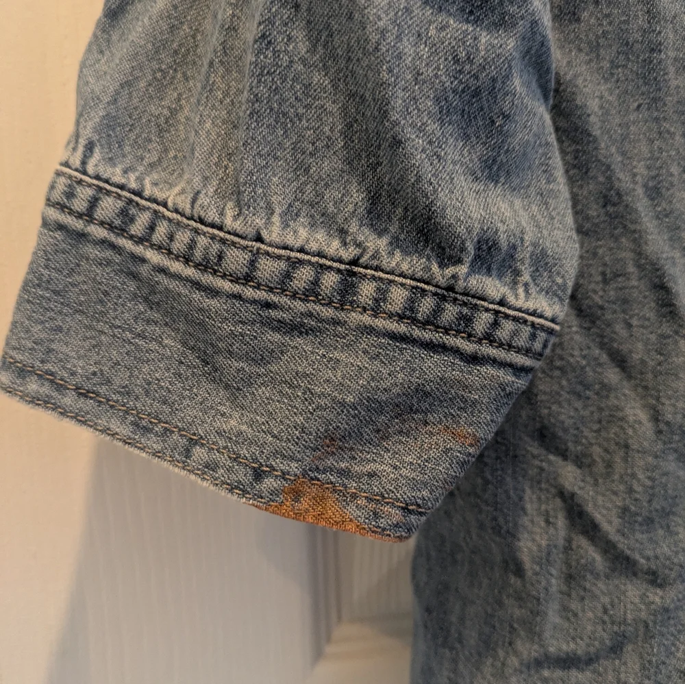 J JILL DENIM JEAN Denim Shirt Jacket Medium Wash Fitted - Picture 8 of 9